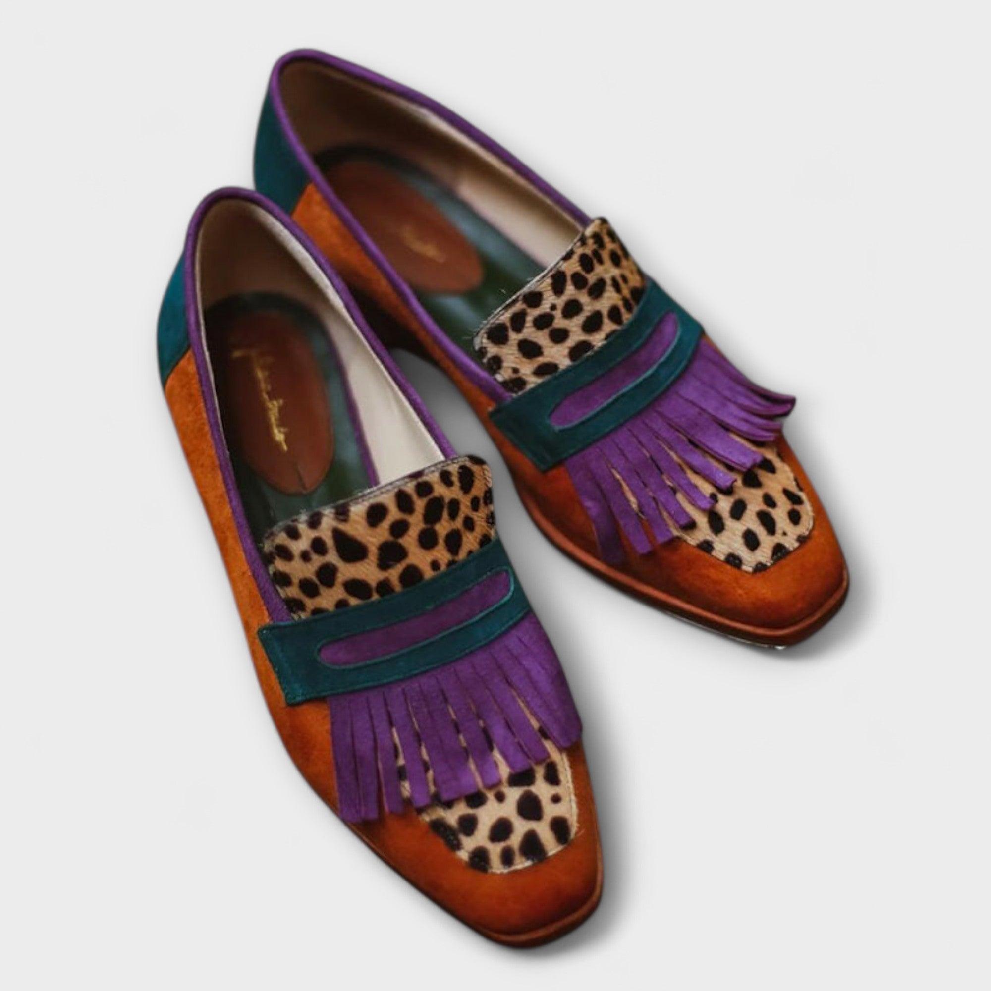 Adele | Mønstrede Statement-loafers med Frynser